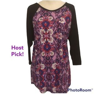 LulaRoe Randy Baseball Tee EUC